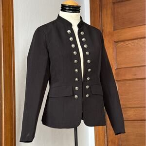 Military Style Fitted Hook & Eye Closure Jacket Blazer Sz S Unbranded